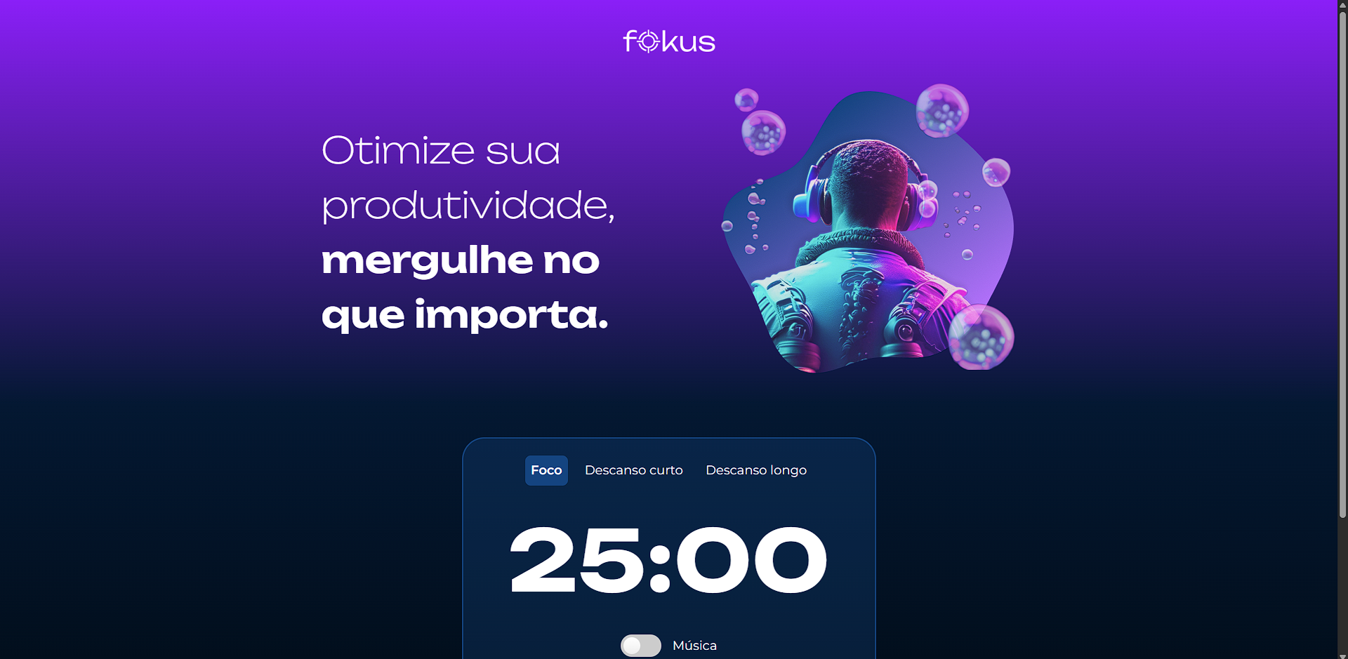 Screenshot do Projeto Fokus